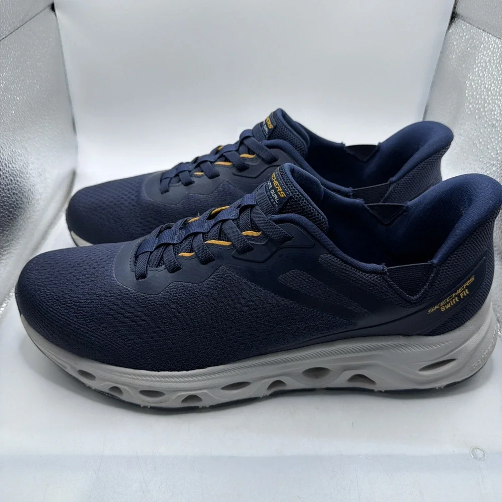 Skechers hands-free swift Fit men's Slip On Navy No Bending Shoe. Size 13